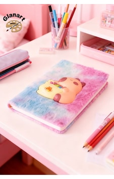 Sukuşi Capibara Peluş Defter A5 Boy Çizgili Squishy Sukuşi Capibara Peluş Defter A5 Boy Çizgili Squishy