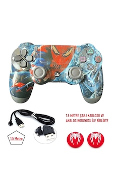 Playstation Dualshock 4 V2 Ps4 Oyun Kolu Örümcek Pc + Ps4 1.5mt Şarj Kablosu Ve Analog Koruyucu Playstation Dualshock 4 V2 Ps4 Oyun Kolu Örümcek Pc + Ps4 1.5mt Şarj Kablosu Ve Analog Koruyucu