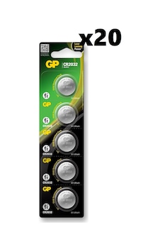 GP CR2032 3 V Lityum Kartela Düğme Pil 5 x 20'li