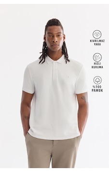 Avva Erkek Beyaz Kıvrılmaz Polo Yaka %100 Pamuk Basic Regular Fit T-shirt B001032 Avva Erkek Beyaz Kıvrılmaz Polo Yaka %100 Pamuk Basic Regular Fit T-shirt B001032
