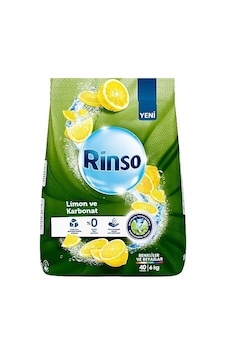 Rinso Limon ve Karbonat Renkliler ve Beyazlar için Toz Çamaşır Deterjanı 40 Yıkama 6 KG