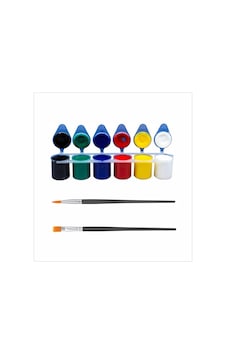 6'lı Akrilik Boya 6x25 Toplam 150 Ml+ 2 Adet Fırça Renkli