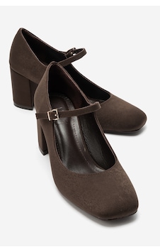 Luvi Shoes Nıcho Kahverengi Kumaş Kadın Kalın Topuklu Ayakkabı Luvi Shoes Nıcho Kahverengi Kumaş Kadın Kalın Topuklu Ayakkabı