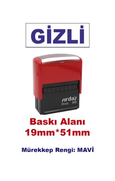 Gizli Kaşesi, 912 51mm 19mm Otomatik Kaşe Mavi Gizli Kaşesi, 912 51mm 19mm Otomatik Kaşe Mavi