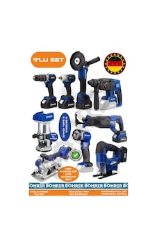 Böhrer Ba01093m 9 Makine Kombo Set 4 Akülü 2 Şarjlı Kömürsüz V598 5ah Profesyonel - Blue Mavi Böhrer Ba01093m 9 Makine Kombo Set 4 Akülü 2 Şarjlı Kömürsüz V598 5ah Profesyonel - Blue Mavi