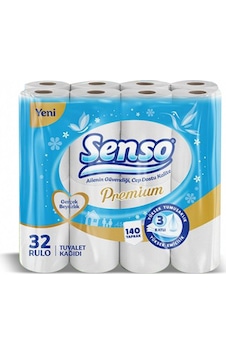 Senso Premium Tuvalet Kağıdı 3 Katlı 32'li X 2 Paket 64 Rulo
