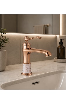 Roma Rose Gold Lavabo Bataryası Roma Rose Gold Lavabo Bataryası