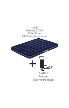 Bestway 67003 203x152 Çift Kişilik Şişme Yatak Pompalı Lacivert Bestway 67003 203x152 Çift Kişilik Şişme Yatak Pompalı Lacivert