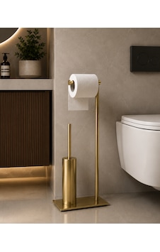 Pirinç Slim Lüx Ayaklı Set Wc Fırçalık Ve Kağıtlık Altın Pirinç Slim Lüx Ayaklı Set Wc Fırçalık Ve Kağıtlık Altın