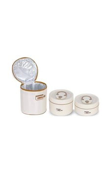 Lunchbox 2'li Paslanmaz Çelik Yemek Termosu Krem