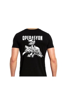 Alfa Giyim Operasyon Asker Baskılı Tişört Siyah Alfa Giyim Operasyon Asker Baskılı Tişört Siyah