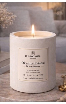 Raschel Home Premium Extra Yoğun Esans Kokulu 170 Cc Kum Renk Beton Mum 35 Saat Yanma Okyanus Esintisi Raschel Home Premium Extra Yoğun Esans Kokulu 170 Cc Kum Renk Beton Mum 35 Saat Yanma Okyanus Esintisi
