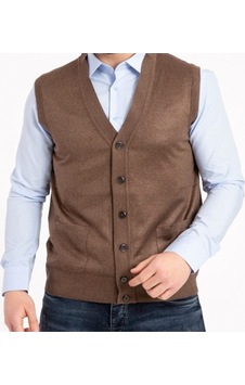 Nacar Store Erkek Düğmeli Ince Yün Triko Örgü Yelek Kahverengi Nacar Store Erkek Düğmeli Ince Yün Triko Örgü Yelek Kahverengi