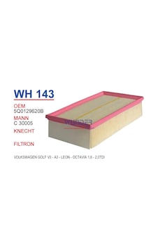 WUNDER WH143 HAVA FİLTRESİ - VOLKSWAGEN GOLF VII - A3 - LEON - O WUNDER WH143 HAVA FİLTRESİ - VOLKSWAGEN GOLF VII - A3 - LEON - O