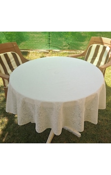 Dantel Motifli Muşamba Yuvarlak Masa Örtüsü - Beyaz Renk 150 CM Dantel Motifli Muşamba Yuvarlak Masa Örtüsü - Beyaz Renk 150 CM