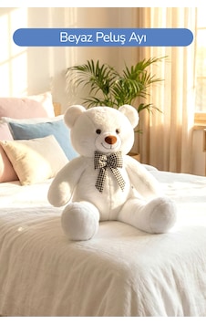80 Cm Büyük Boy Yumuşak Papyonlu Oyuncak Ayıcık Beyaz 80 Cm Büyük Boy Yumuşak Papyonlu Oyuncak Ayıcık Beyaz