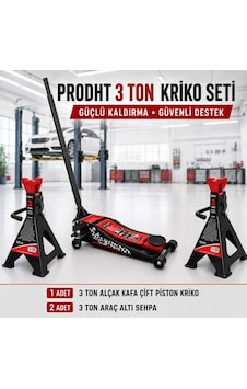 Prodht 3 Ton Alçak Kriko Ve Araç Altı Sehpa Seti Prodht 3 Ton Alçak Kriko Ve Araç Altı Sehpa Seti