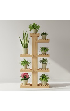 Masif Ahşap Çok Katlı Çiçeklik Standı - Köknar Renk Dekoratif Saksı Standı 100x50 Cm Bej Masif Ahşap Çok Katlı Çiçeklik Standı - Köknar Renk Dekoratif Saksı Standı 100x50 Cm Bej
