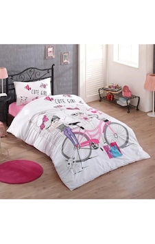 Taç %100 Pamuk Tek Kişilik Genç Nevresim Takımı Cute Girl Beyaz Taç %100 Pamuk Tek Kişilik Genç Nevresim Takımı Cute Girl Beyaz