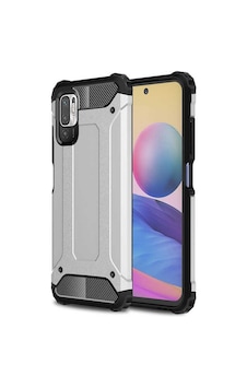 Kilifone - Xiaomi Uyumlu Redmi Note 10 5g - Kılıf Çift Katman Zırh Tank Crash Military Kapak - Gri Kilifone - Xiaomi Uyumlu Redmi Note 10 5g - Kılıf Çift Katman Zırh Tank Crash Military Kapak - Gri