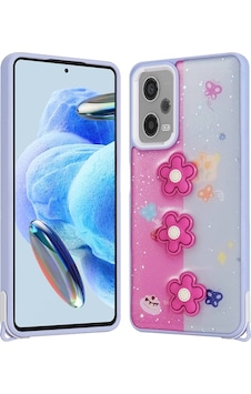 Xiaomi Redmi Note 12 Pro 5g Kılıf Parlayan Simli Kabartma Figürlü Zore Cevze Kapak Mor Papatya Xiaomi Redmi Note 12 Pro 5g Kılıf Parlayan Simli Kabartma Figürlü Zore Cevze Kapak Mor Papatya