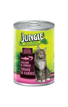 Jungle Somonlu ve Karidesli Konserve Yetişkin Kedi Maması 415 G