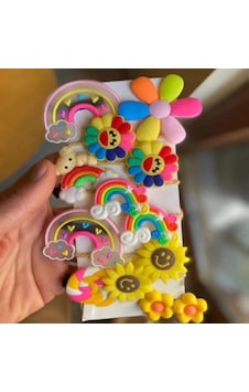 Batu Kız Bebek Ve Çocuk Figürlü Toka Seti Sarı Batu Kız Bebek Ve Çocuk Figürlü Toka Seti Sarı