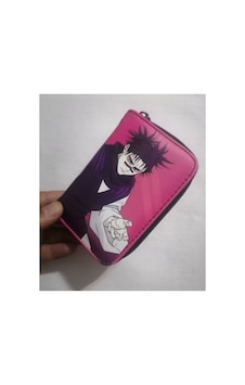 Owlbag Company Owl Bag Jujutsu Kaisen - Choso Pembe Fon Desenli Tasarım Suni Deri Cüzdan Çok Renkli