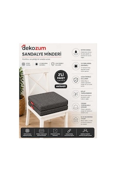 Comfort Plus Sandalye Koltuk Minderi 40x40 Bağcıklı Fermuarlı Yıkanabilir Balkon Bahçe Minderi 2 Li Antrasit 2 Li Comfort Plus Sandalye Koltuk Minderi 40x40 Bağcıklı Fermuarlı Yıkanabilir Balkon Bahçe Minderi 2 Li Antrasit 2 Li