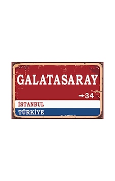 Galatasaray Yön Tabelası Retro Vintage Ahşap Poster - 306188939