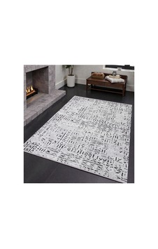 Modern Soyut Kilim Siyah Beyaz Minimal Desen Kaymaz Taban Yıkanabilir Siyah Siyah Modern Soyut Kilim Siyah Beyaz Minimal Desen Kaymaz Taban Yıkanabilir Siyah Siyah