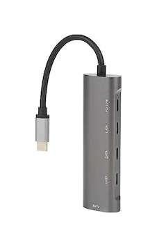 Şarj Uyumlu Type-c Destekli 60w Pd Tüm Bilgisayarlar İçin Şarj Uyumlu 5 İn 1 Hub Dönüştürücü Çevirici Çoklayıcı Usb Typec Girişli C268