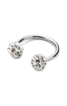 Halka Kristal Taşlı Piercing Çelik