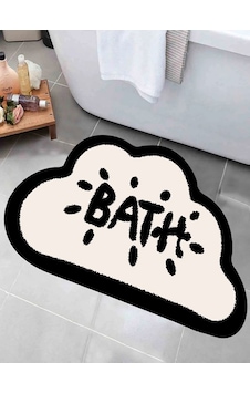 Eco Concept Kaymaz Taban, Bulut Desenli, Bath Yazılı Banyo Pas... Bej Eco Concept Kaymaz Taban, Bulut Desenli, Bath Yazılı Banyo Pas... Bej