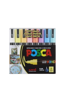Uni Pc-5m/8c Sc Posca Su Bazlı Poster Markörü Soft Renk 1.8-2.5mm 8li Set Uni Pc-5m/8c Sc Posca Su Bazlı Poster Markörü Soft Renk 1.8-2.5mm 8li Set