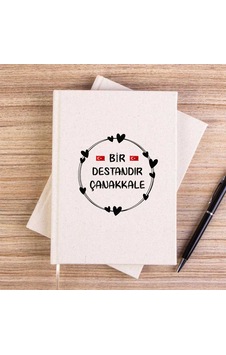 18 Mart Bir Destandır Çanakkale Krem Çizgisiz Kanvas Defter 18 Mart Bir Destandır Çanakkale Krem Çizgisiz Kanvas Defter