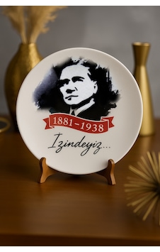 Grandora Atatürk Portreli Dekoratif Tabak 27 Cm Şık Duvar & Masa Dekoru, Özel Tasarım Koleksiyonluk Tabak Bordo-siyah Grandora Atatürk Portreli Dekoratif Tabak 27 Cm Şık Duvar & Masa Dekoru, Özel Tasarım Koleksiyonluk Tabak Bordo-siyah