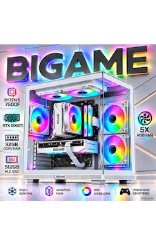 Bigame PARADISE-V2 R5-7500F 32 GB 512 GB M2 SSD RTX5060Ti Free Dos Masaüstü Oyuncu Bilgisayarı Bigame PARADISE-V2 R5-7500F 32 GB 512 GB M2 SSD RTX5060Ti Free Dos Masaüstü Oyuncu Bilgisayarı