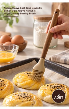 2 Adet Silikon Yumurta Fırçası Ahşap Akasya Saplı Isıya Dayanıklı Silikon Uçlu Yağ Ve Hamur İşi Fırçası, Pastry Basting Brush 2 Adet Silikon Yumurta Fırçası Ahşap Akasya Saplı Isıya Dayanıklı Silikon Uçlu Yağ Ve Hamur İşi Fırçası, Pastry Basting Brush