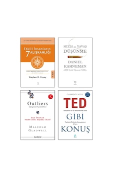 Ted Gıbı Konus + Etkılı Insanların 7 Alıskanlıgı + Hızlı Ve Yavas Dusunme + Outlıers 4 Set