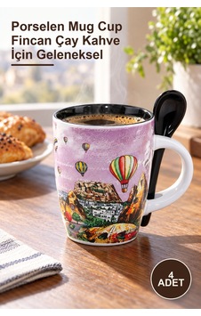 4 Adet Yöresel Porselen Kupa Bardak Porselen Mug Cup Fincan Çay Kahve İçin Geleneksel 4 Adet Yöresel Porselen Kupa Bardak Porselen Mug Cup Fincan Çay Kahve İçin Geleneksel