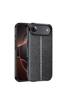 Microcase Apple Uyumlu iPhone 17 Pro Max İle  Leather Serisi Deri Efekt Silikon Kılıf - Siyah Al3337 Siyah