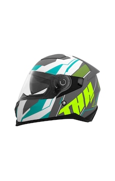 Thh T840s Remi Kapalı Motosiklet Kaskı Gri - Yeşil Thh T840s Remi Kapalı Motosiklet Kaskı Gri - Yeşil