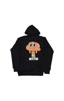 Gumball Darwin Watterson Kapüşonlu Sweatshirt Hoodie Siyah Çok Renkli