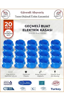 Trendhomm Geçmeli Anahtar Priz Kasası - Halojen Free Alev Yaymayan Kasa - 20 Adet Trendhomm Geçmeli Anahtar Priz Kasası - Halojen Free Alev Yaymayan Kasa - 20 Adet