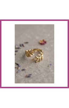 Gees Global Gold Renk Zeytin Dalı Yaprak Desenli Ayarlanabilir Zirkon Taşlı Kadın Yüzük Gbzs Gees Global Gold Renk Zeytin Dalı Yaprak Desenli Ayarlanabilir Zirkon Taşlı Kadın Yüzük Gbzs