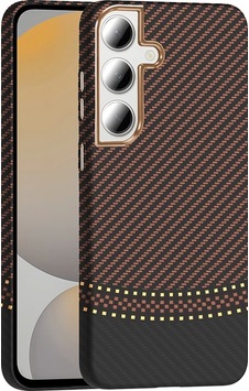 Galaxy Uyumlu S24 Fe Kılıf M-safe Şarj Özellikli Karbon Fiber Görünümlü Zore Gros Kapak Gold-siyah Galaxy Uyumlu S24 Fe Kılıf M-safe Şarj Özellikli Karbon Fiber Görünümlü Zore Gros Kapak Gold-siyah