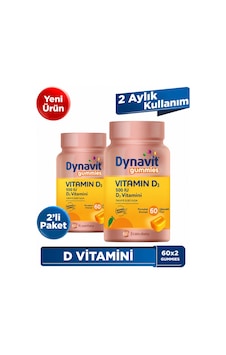Dynavit Gummies Vitamin D3 60x2 Çiğnenebilir Form - Aile Boyu Kullanım D Vitamini - Kas & Kemik & Bağışıklık Dynavit Gummies Vitamin D3 60x2 Çiğnenebilir Form - Aile Boyu Kullanım D Vitamini - Kas & Kemik & Bağışıklık