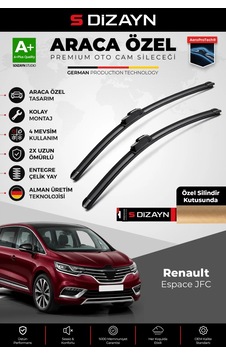 S-dizayn Renault Espace Jfc Ön Cam Silecek Seti 2015-2023 Premium Araca Özel 75-70 Cm A+ Kalite Aocs