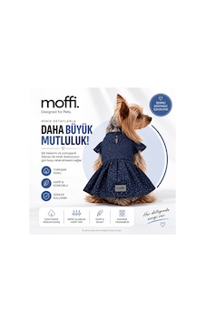 Pamuklu Kedi Ve Küçük Irk Köpek Elbisesi - Lacivert Benekli Pamuklu Kedi Ve Küçük Irk Köpek Elbisesi - Lacivert Benekli